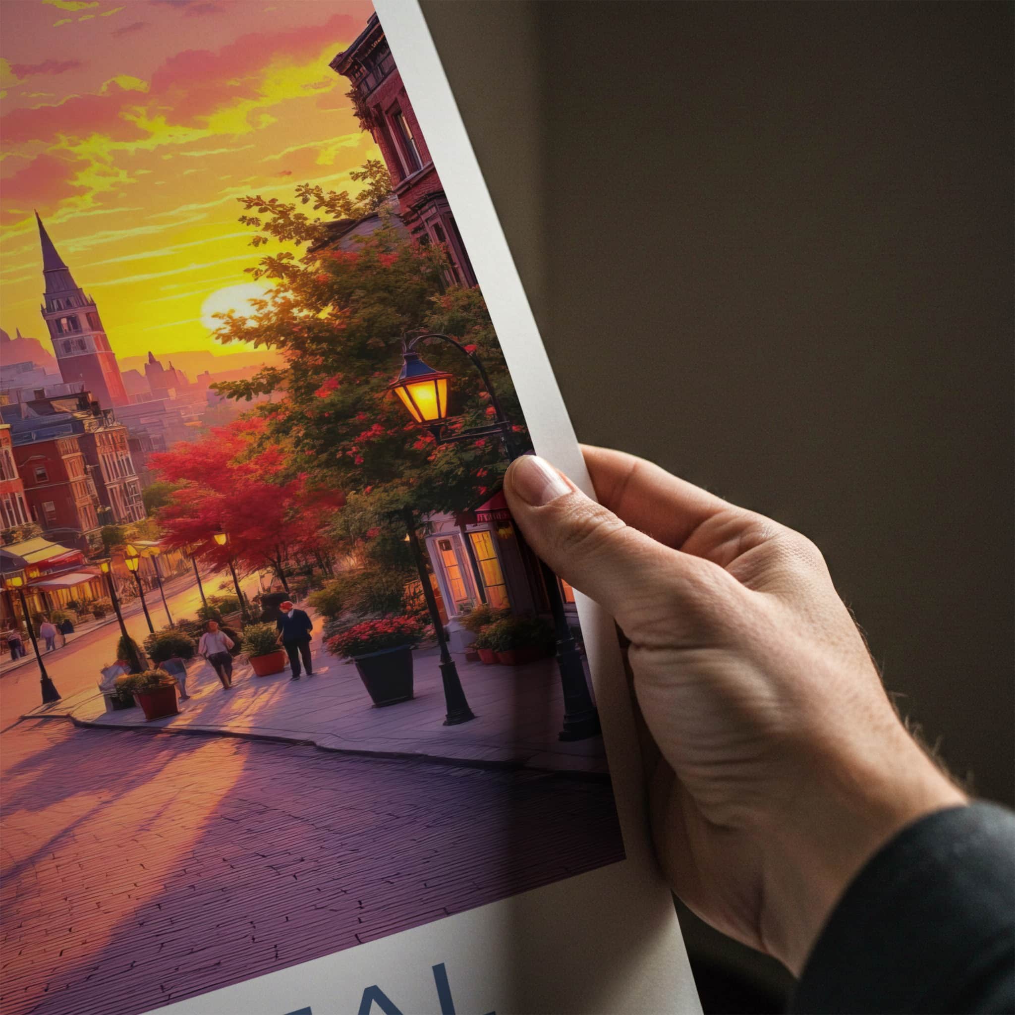 Montreal Poster - Canada Travel Art - Vibrant City Sunset Home Decor