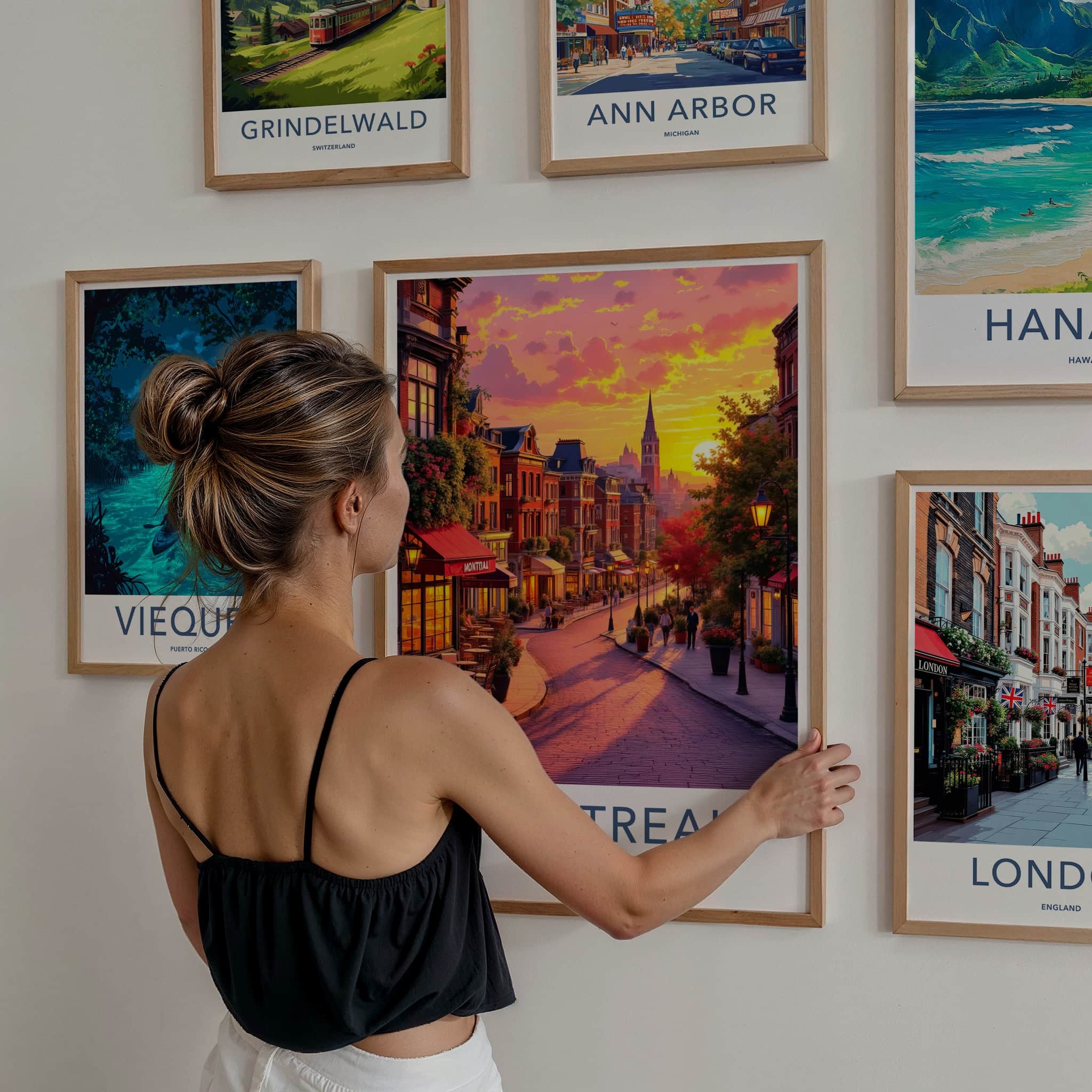 Montreal Poster - Canada Travel Art - Vibrant City Sunset Home Decor