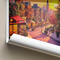 Montreal Poster - Canada Travel Art - Vibrant City Sunset Home Decor