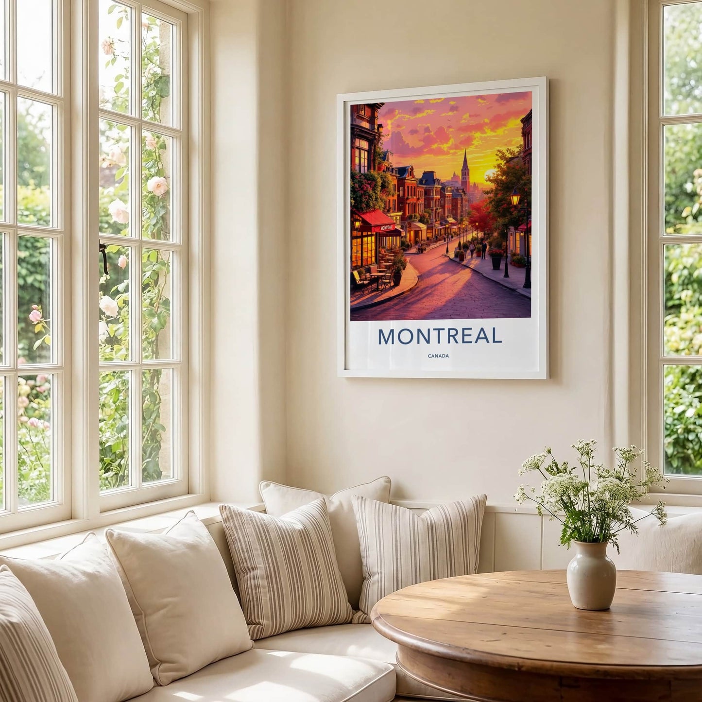 Montreal Poster - Canada Travel Art - Vibrant City Sunset Home Decor
