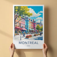 Montreal Poster - Canada Travel Art - Vibrant Cityscape Scene Home Decor