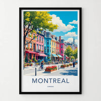 Montreal Poster - Canada Travel Art - Vibrant Cityscape Scene Home Decor