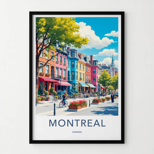 Montreal Poster - Canada Travel Art - Vibrant Cityscape Scene Home Decor