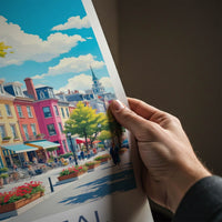 Montreal Poster - Canada Travel Art - Vibrant Cityscape Scene Home Decor