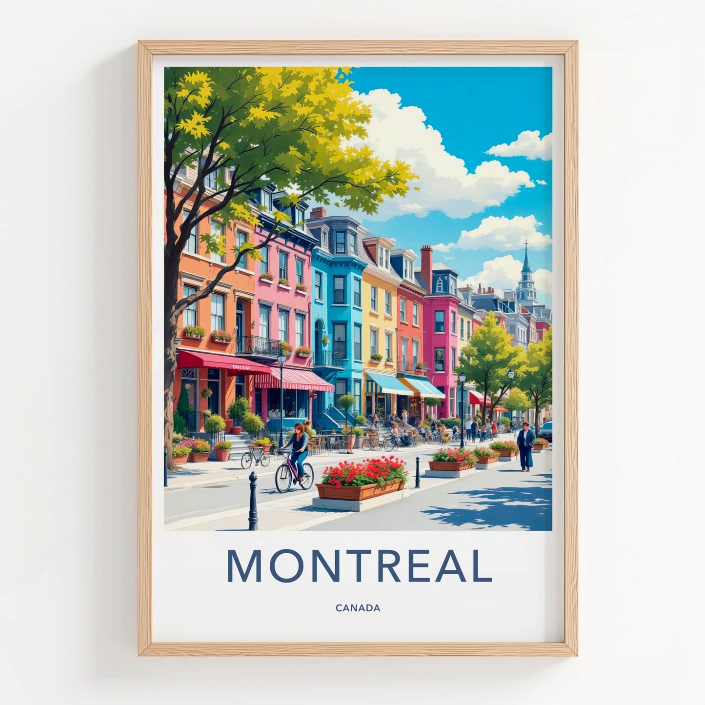 Montreal Poster - Canada Travel Art - Vibrant Cityscape Scene Home Decor