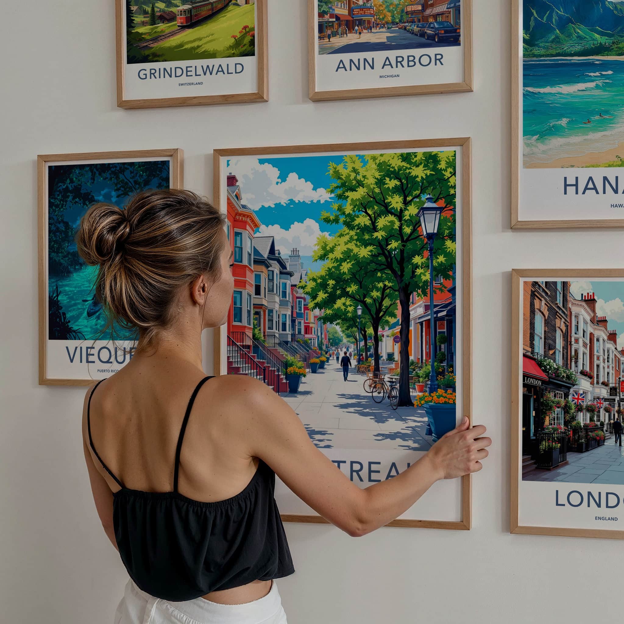 Montreal Poster - Canada Travel Art - Vibrant Street Scene Home Decor