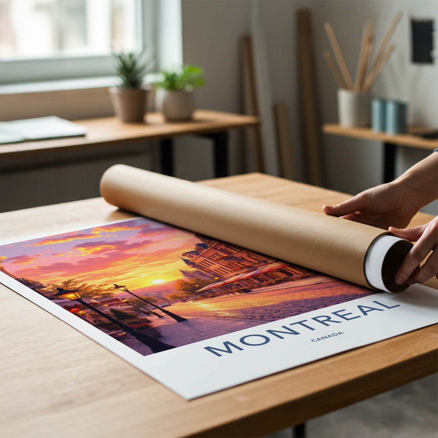 Montreal Poster - Canada Travel Art - Vibrant Sunset Street Home Decor
