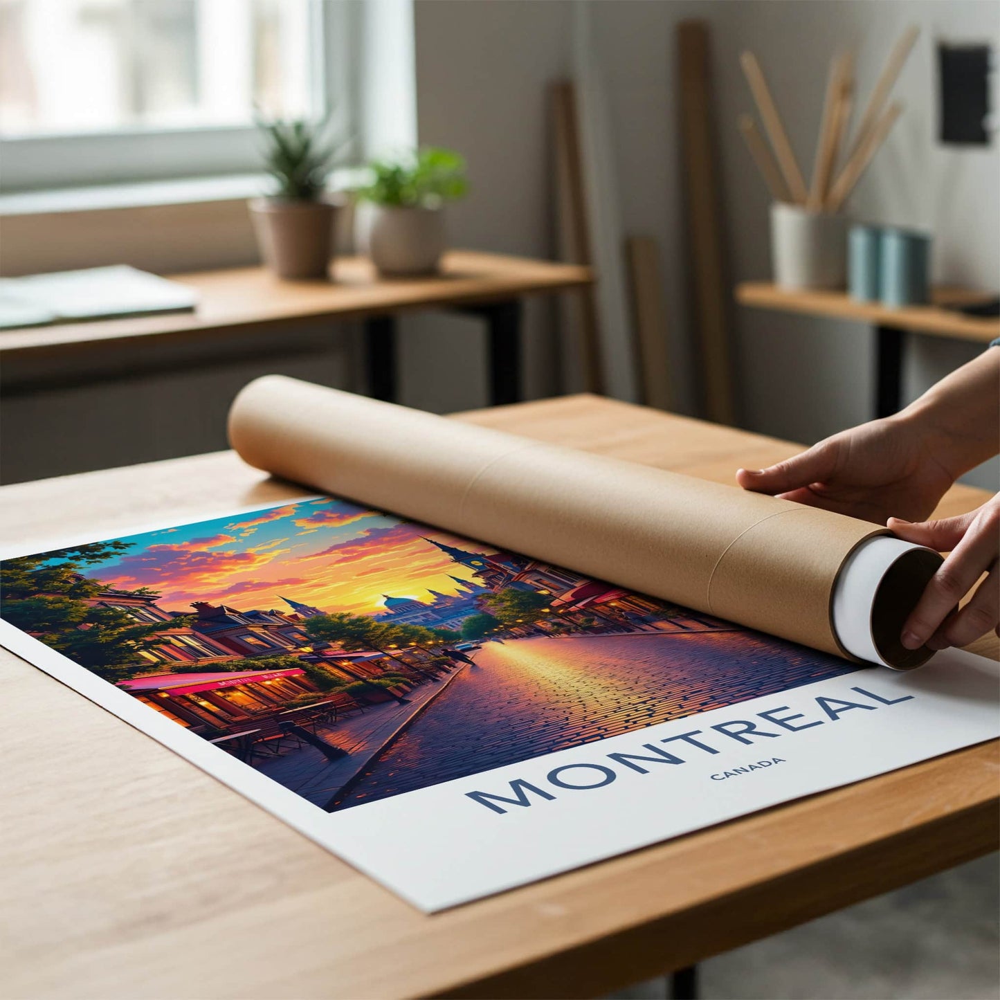 Montreal Poster - Canada Travel Art - Vibrant Sunset Street Home Decor