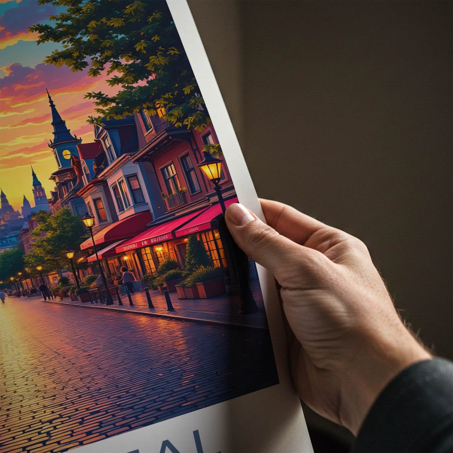 Montreal Poster - Canada Travel Art - Vibrant Sunset Street Home Decor