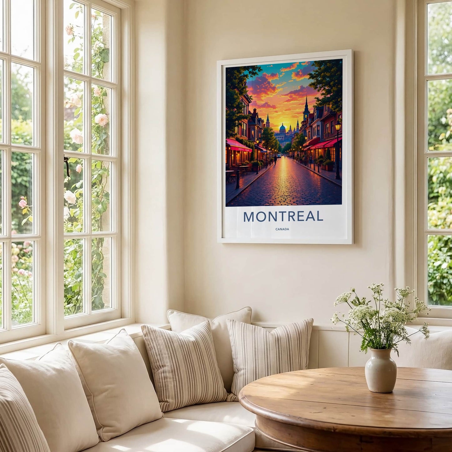 Montreal Poster - Canada Travel Art - Vibrant Sunset Street Home Decor