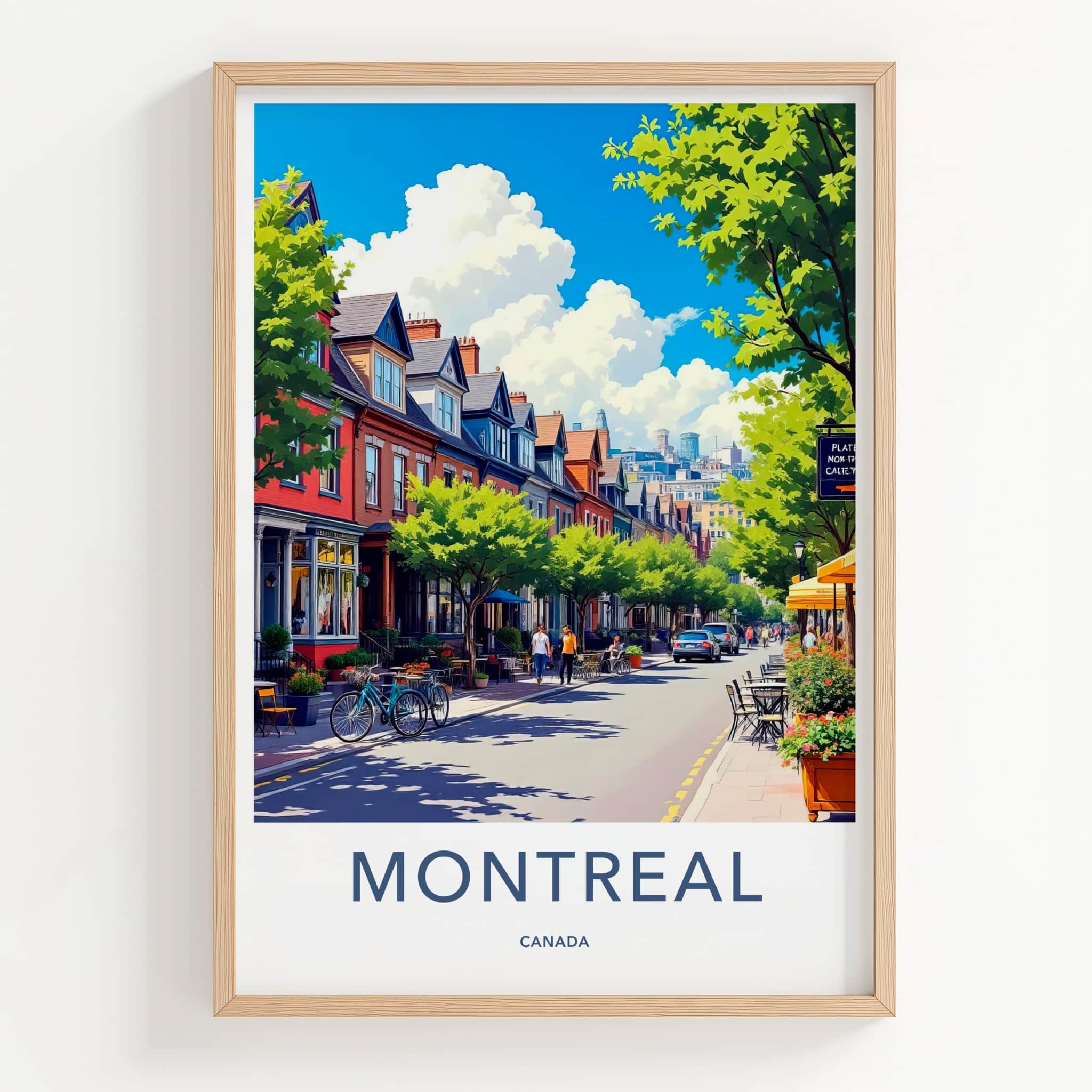 Montreal Poster - Canada Travel Art - Vibrant Urban Street Home Decor