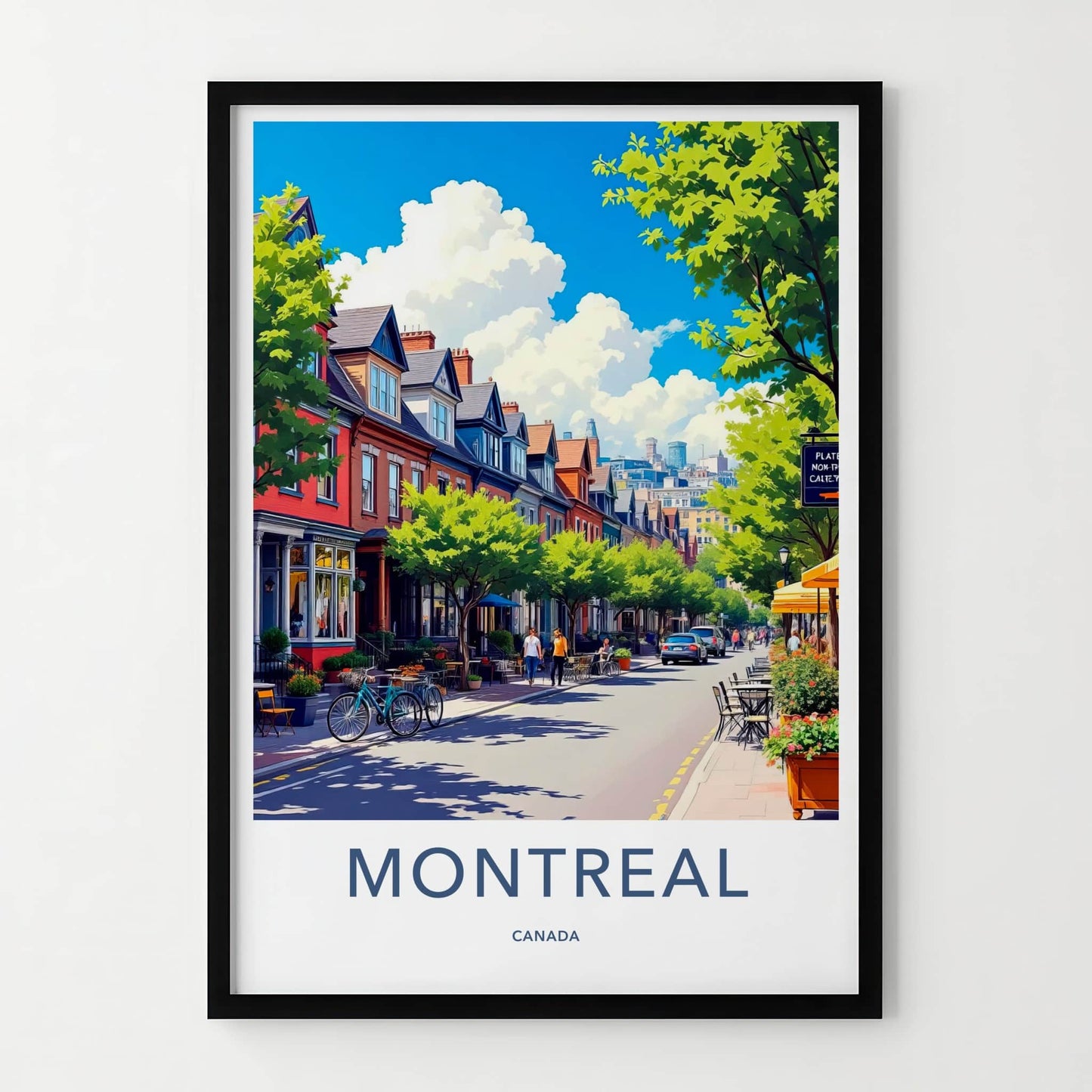 Montreal Poster - Canada Travel Art - Vibrant Urban Street Home Decor