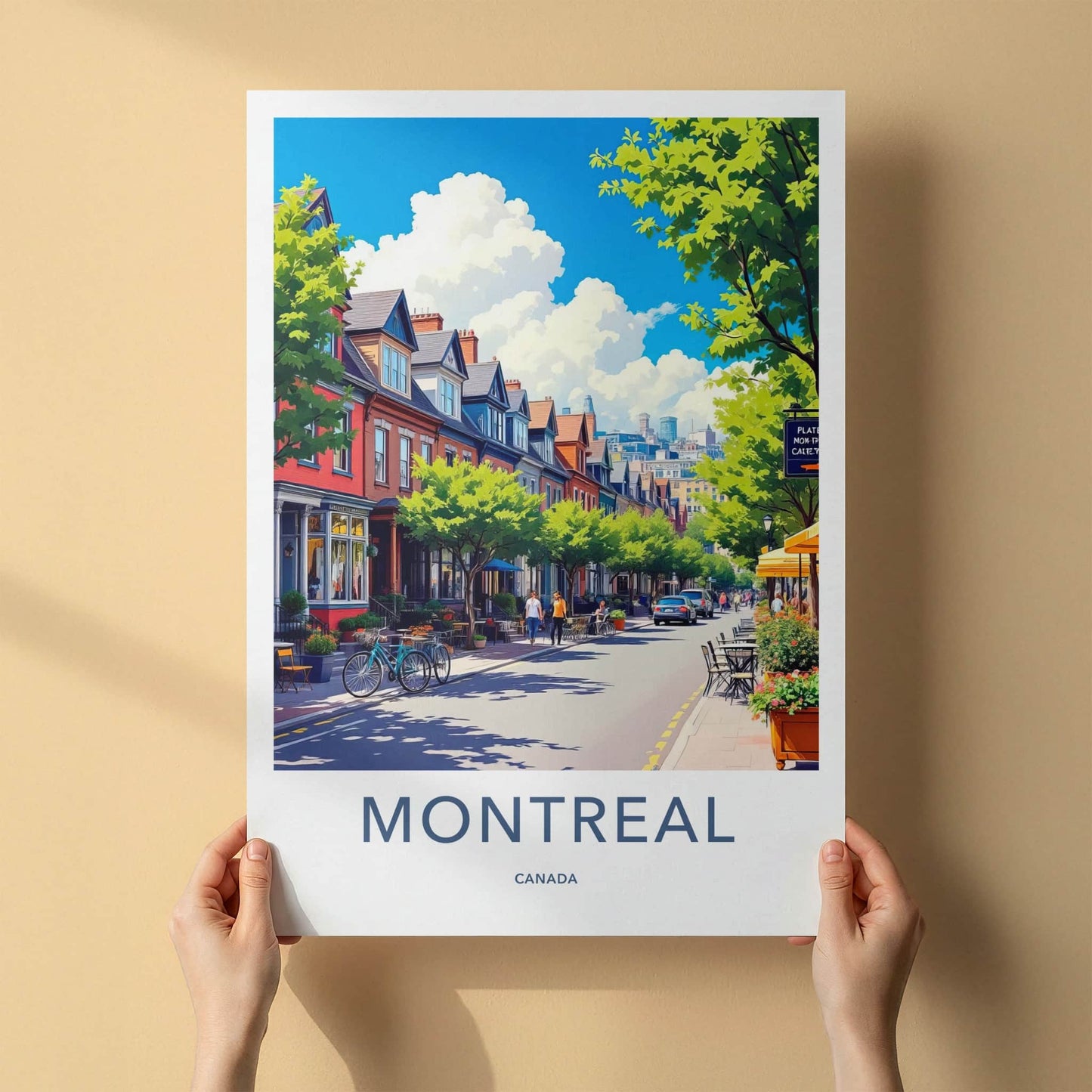 Montreal Poster - Canada Travel Art - Vibrant Urban Street Home Decor