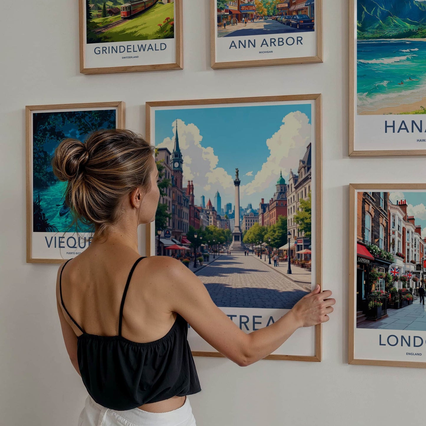 Montreal Poster - Canada Travel Print - Vibrant City Street Home Decor