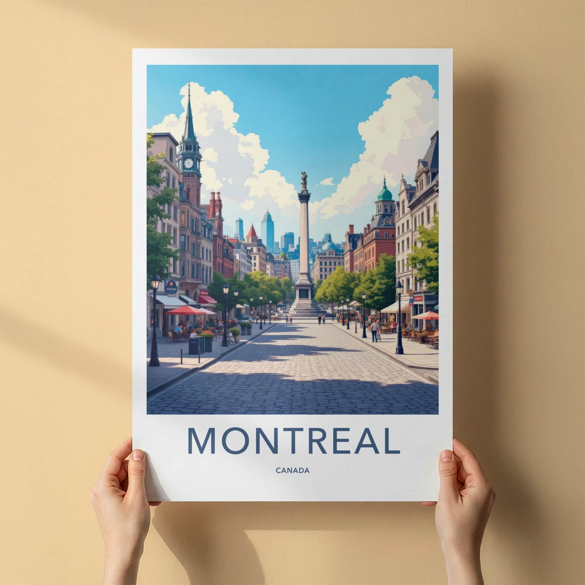 Montreal Poster - Canada Travel Print - Vibrant City Street Home Decor