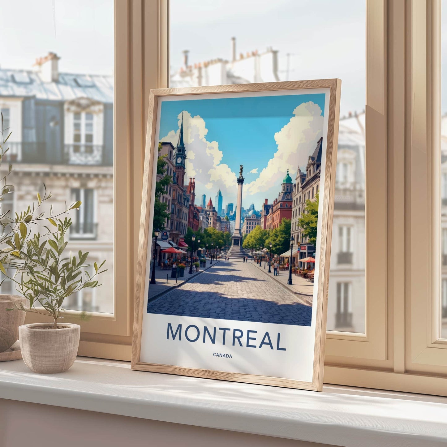 Montreal Poster - Canada Travel Print - Vibrant City Street Home Decor