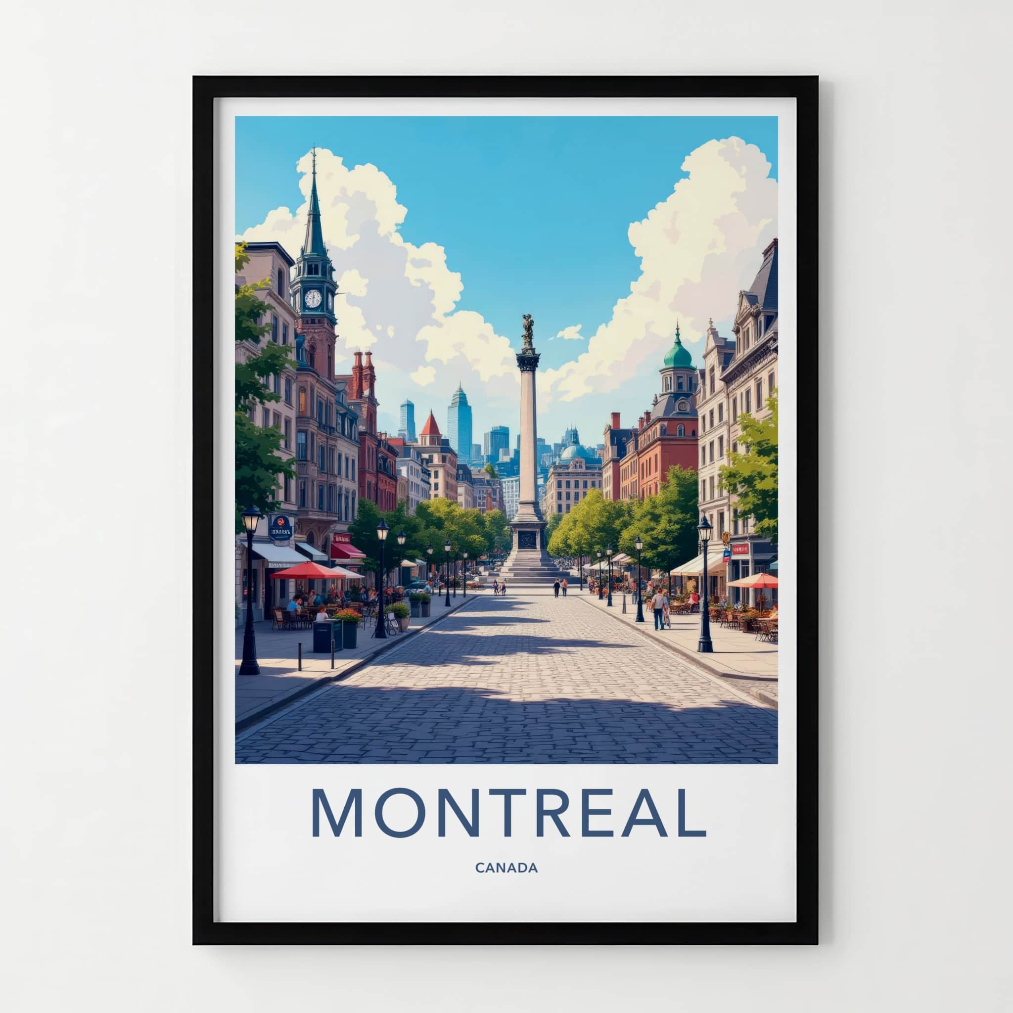 Montreal Poster - Canada Travel Print - Vibrant City Street Home Decor