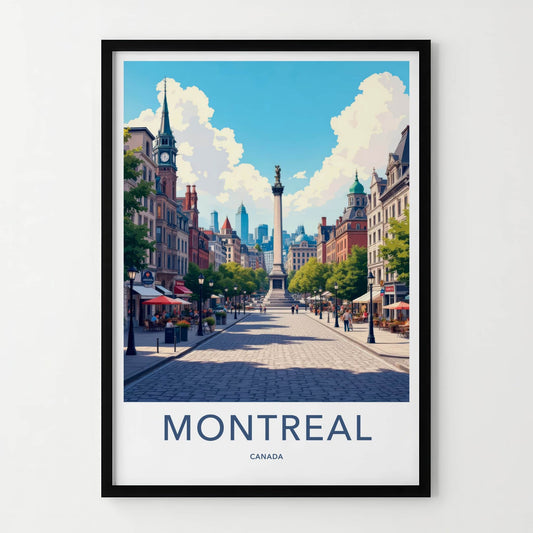 Montreal Poster - Canada Travel Print - Vibrant City Street Home Decor