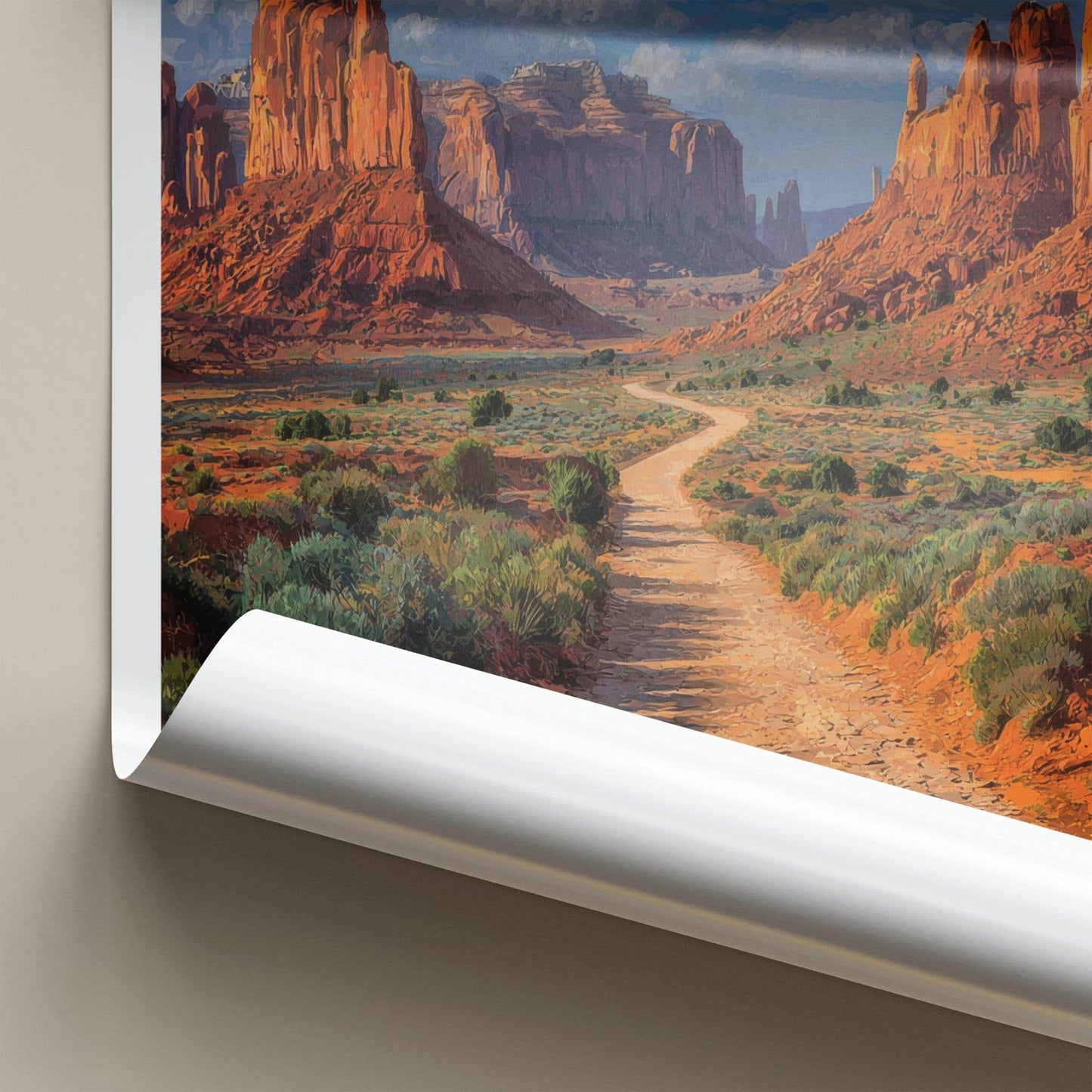 Monument Valley Poster - Arizona Travel Art - Winding Desert Road Home Decor