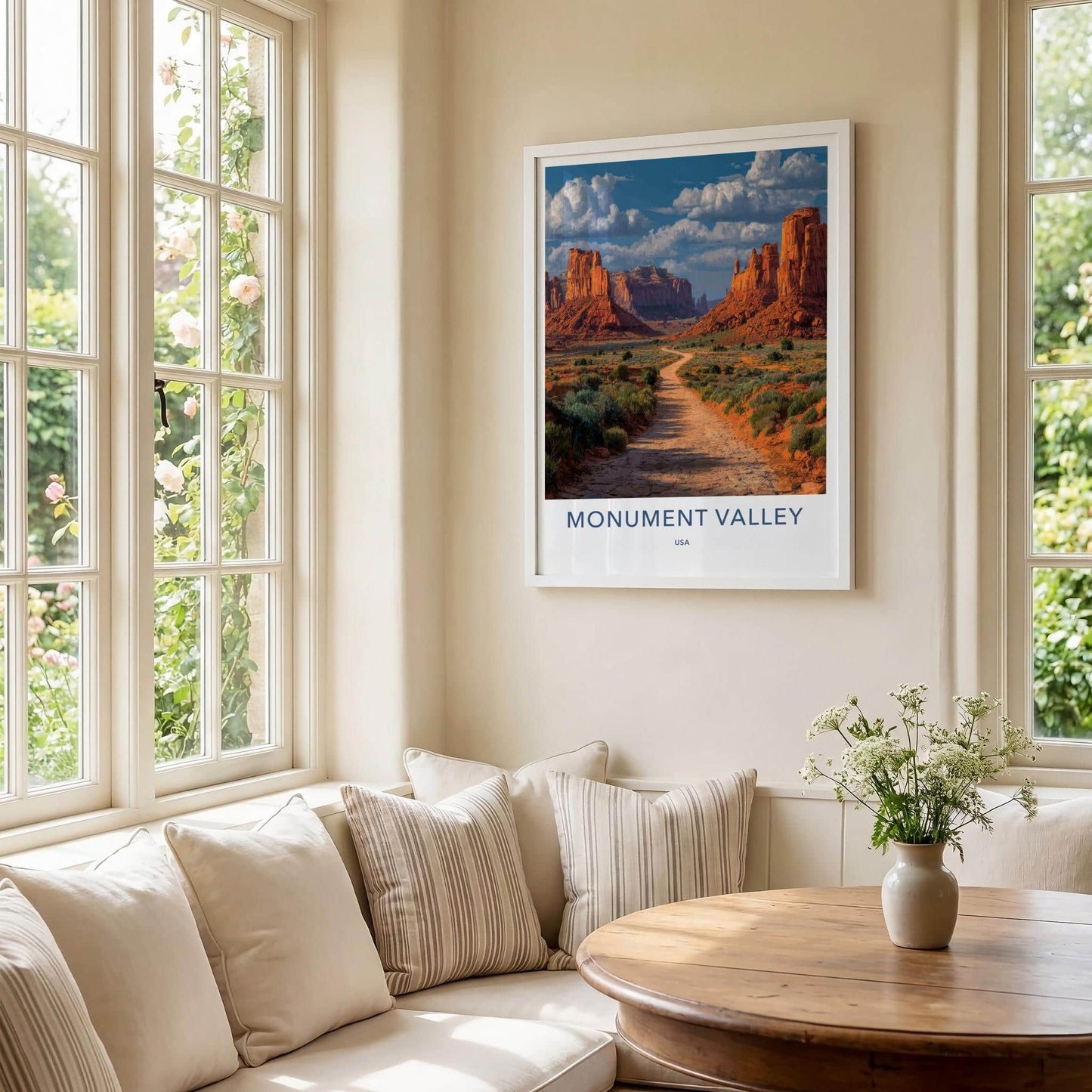 Monument Valley Poster - Arizona Travel Art - Winding Desert Road Home Decor