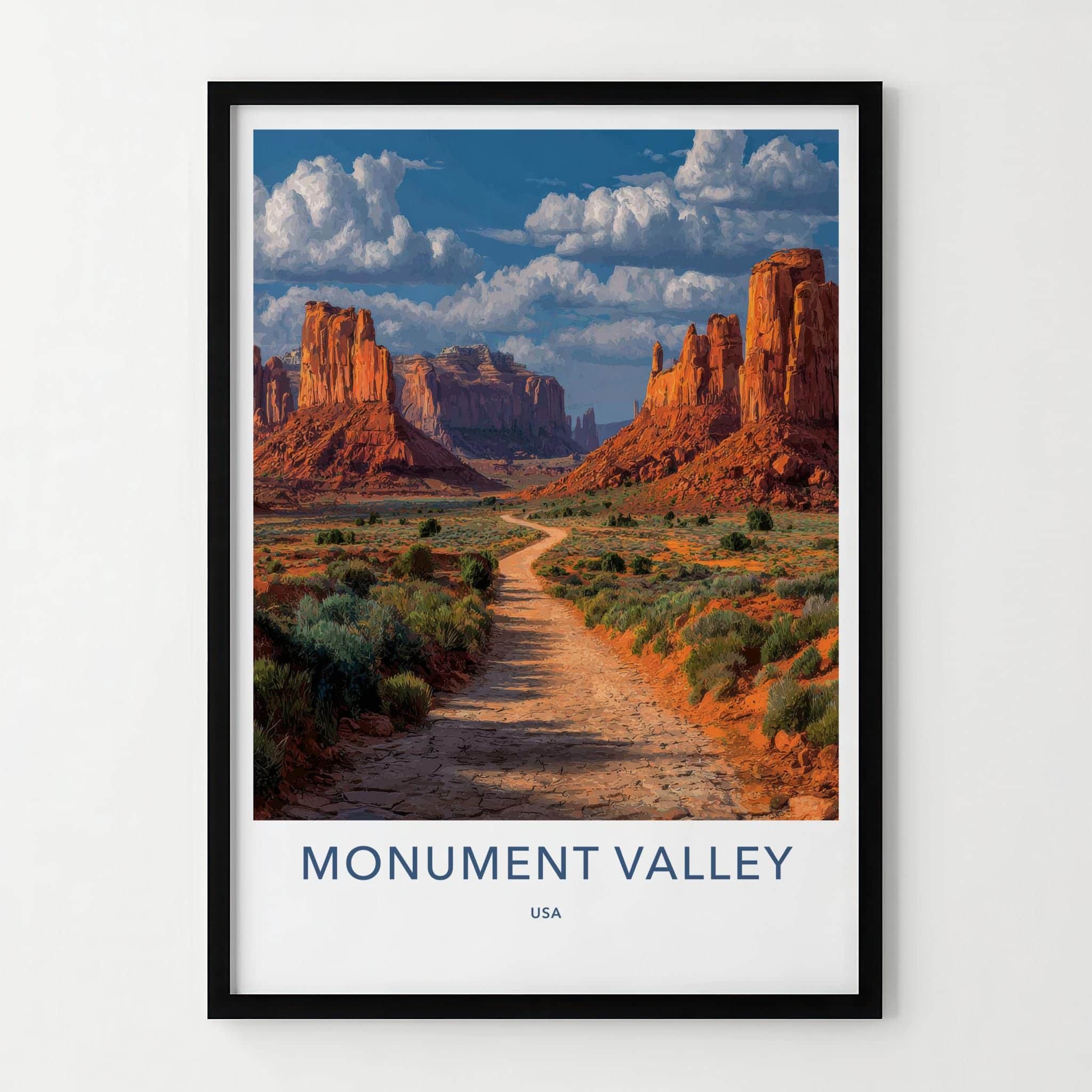 Monument Valley Poster - Arizona Travel Art - Winding Desert Road Home Decor