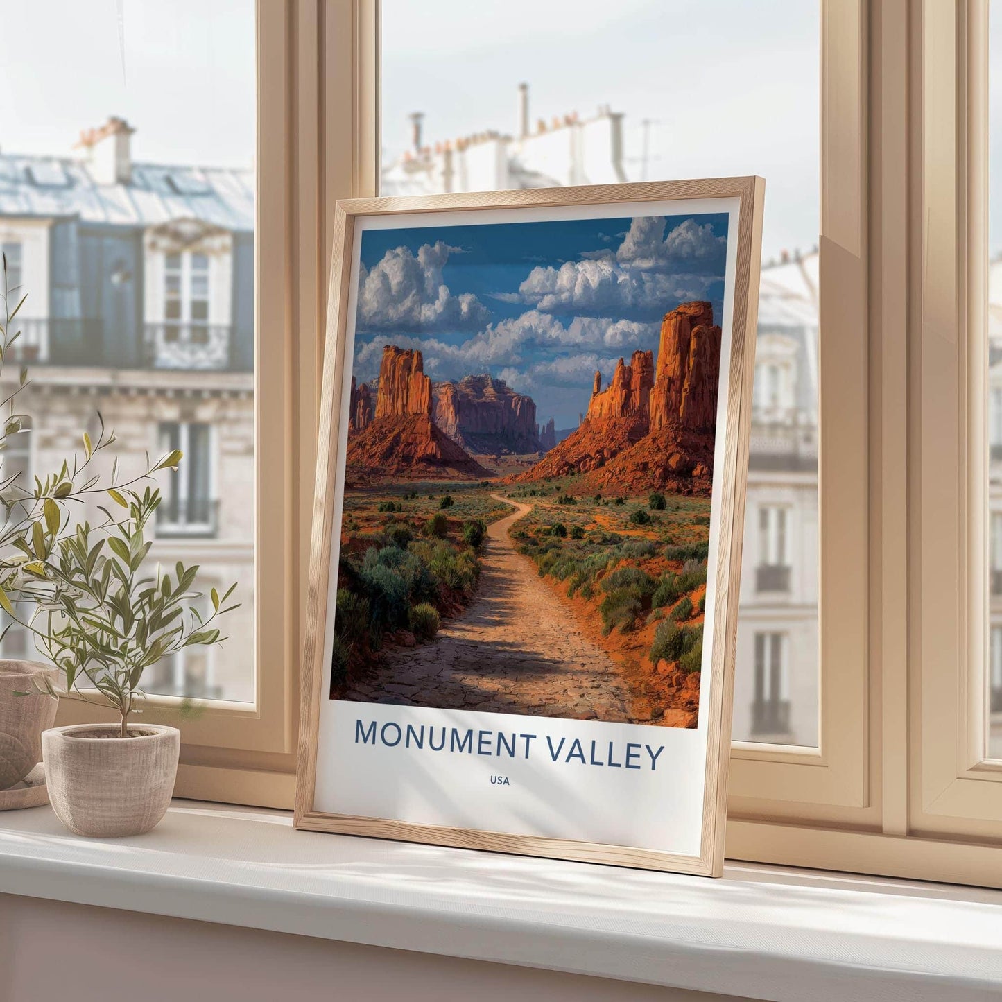 Monument Valley Poster - Arizona Travel Art - Winding Desert Road Home Decor