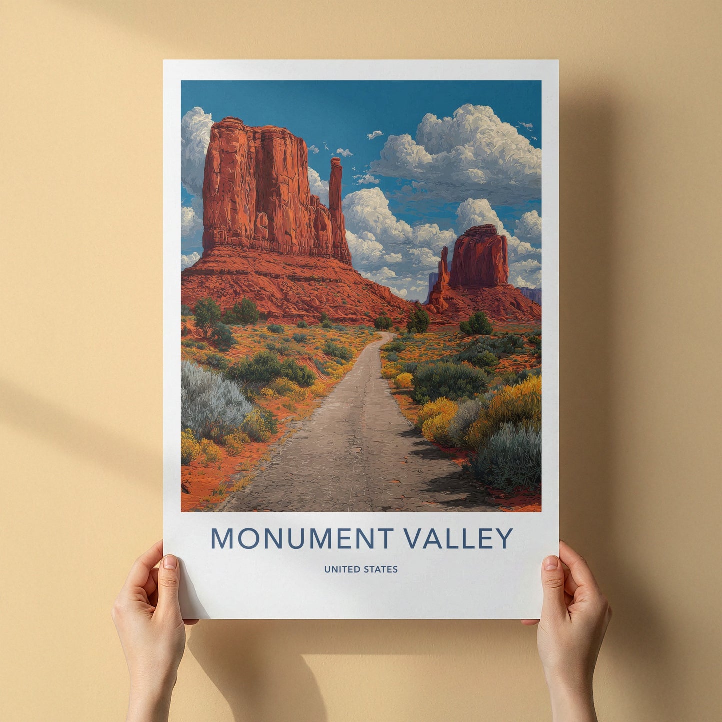 Monument Valley Poster - Arizona Travel Print - Desert Butte Home Decor