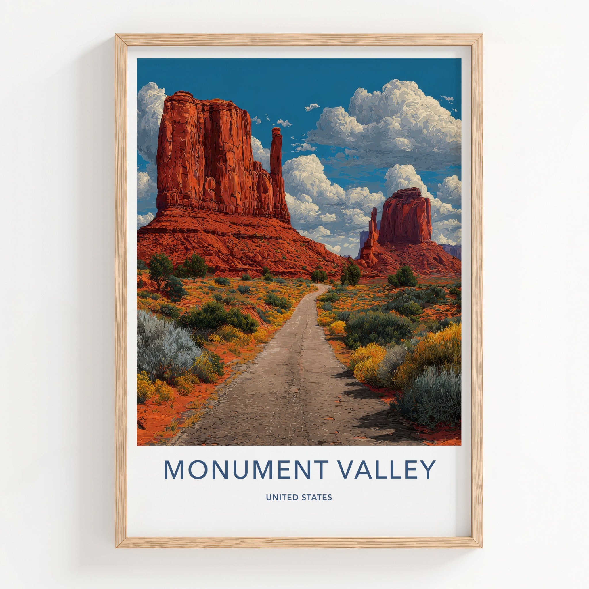 Monument Valley Poster - Arizona Travel Print - Desert Butte Home Decor
