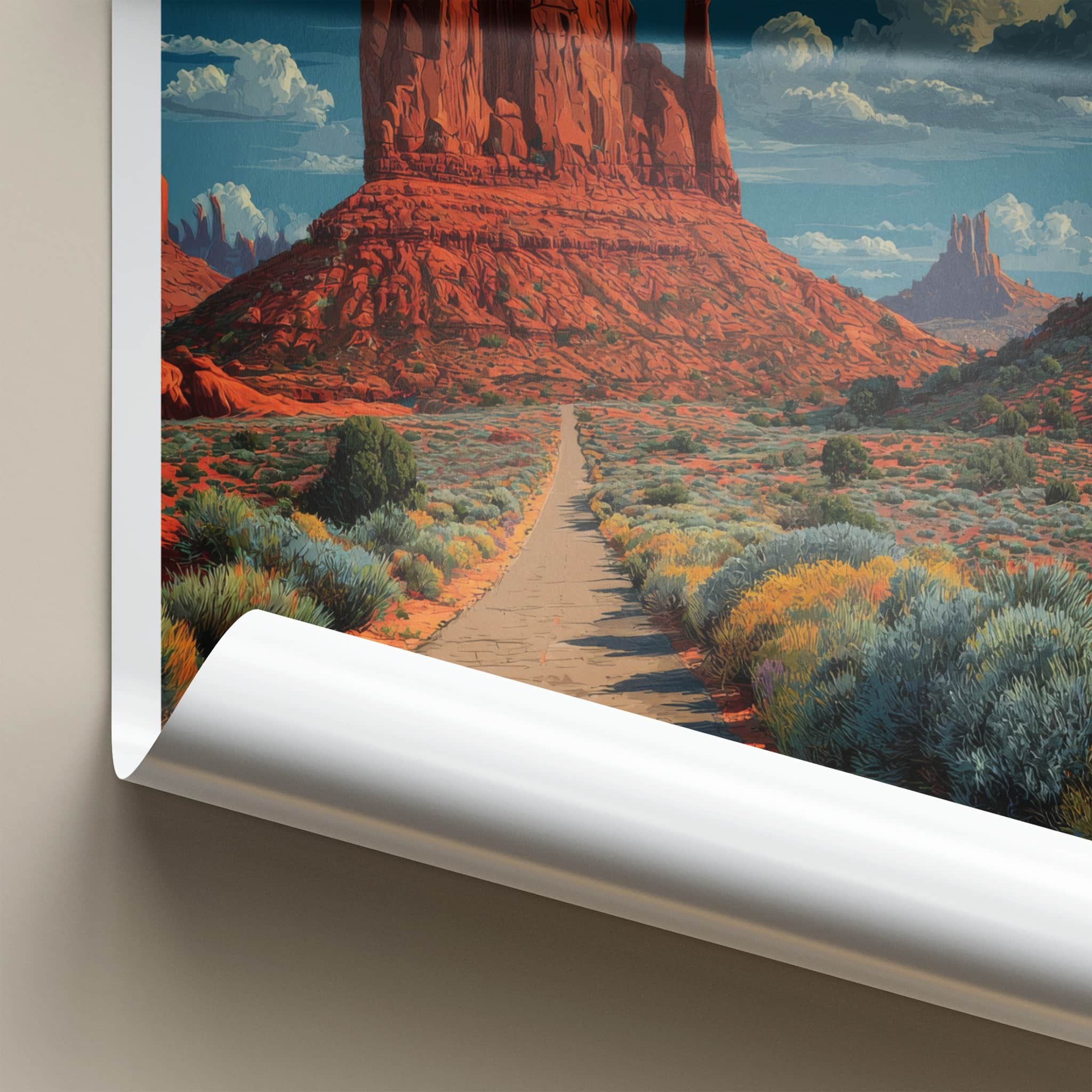 Monument Valley Poster - United States Wall Art - Red Rock Road Home Decor