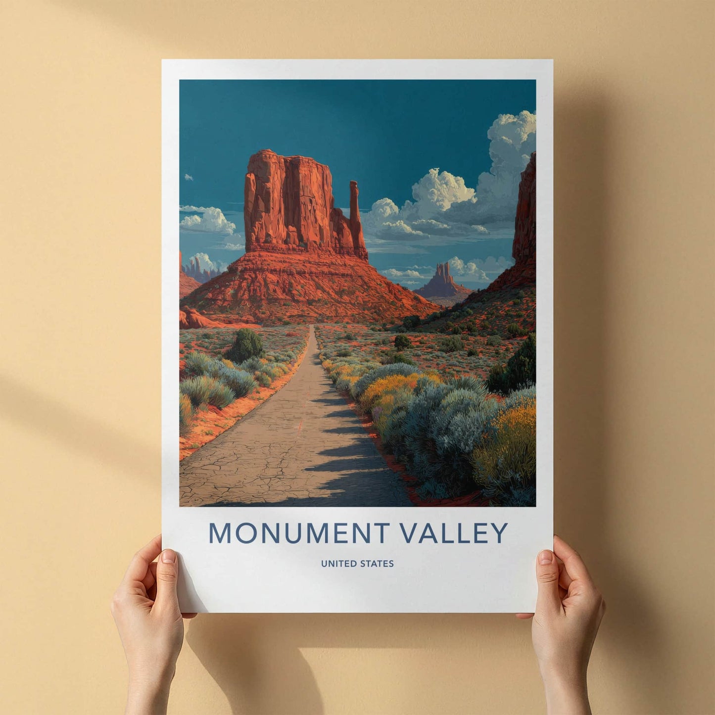 Monument Valley Poster - United States Wall Art - Red Rock Road Home Decor