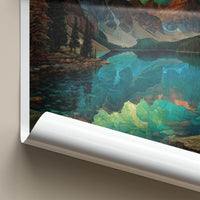 Moraine Lake Poster - Canada Art Print - Aurora Mountains Reflection Wall Decor