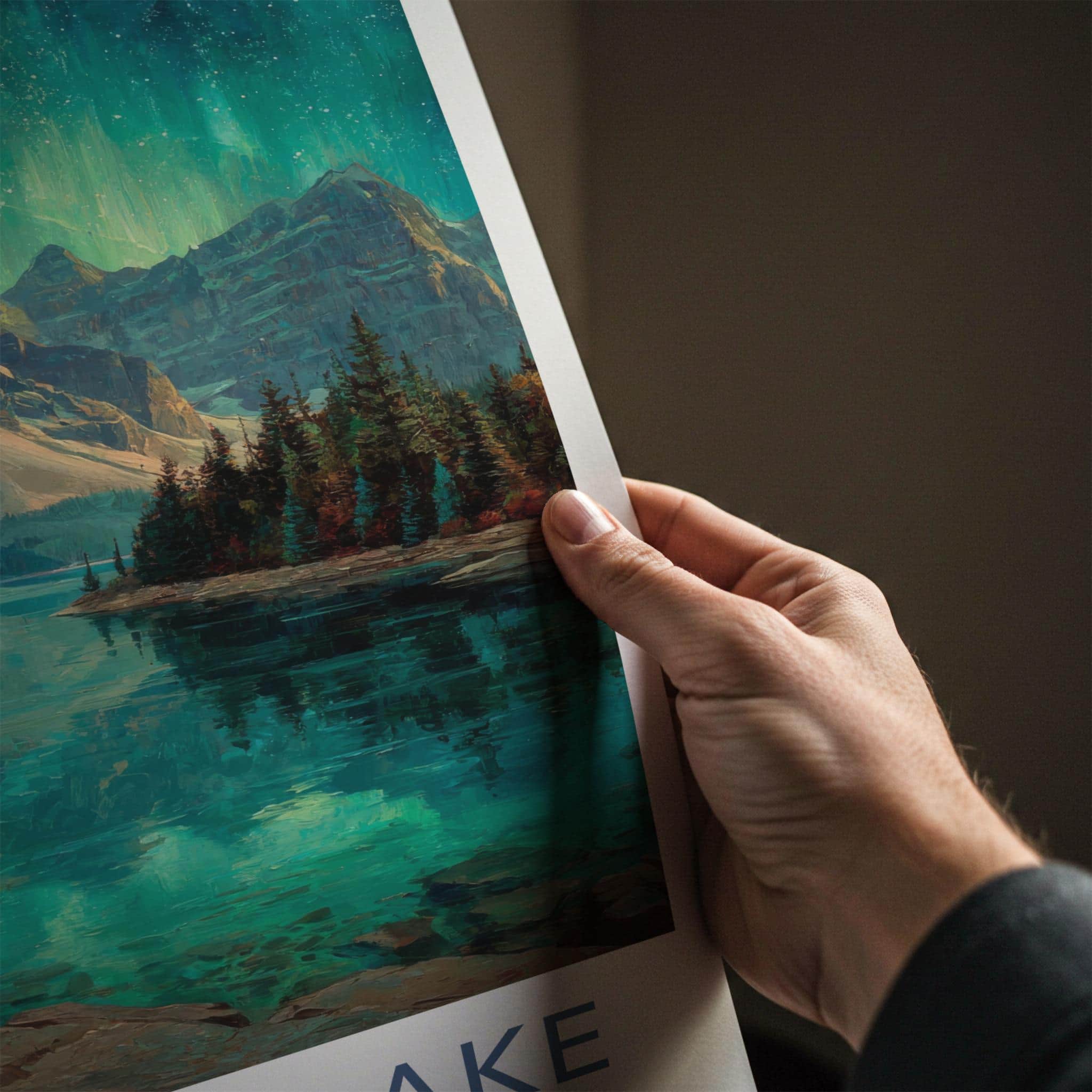 Moraine Lake Poster - Canada Travel Art - Aurora Mountains Lake Home Decor