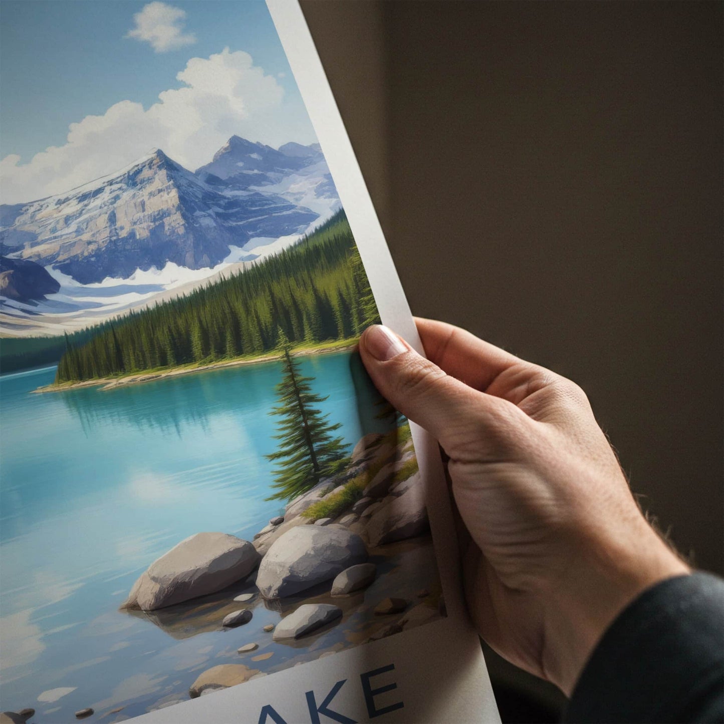 Moraine Lake Poster - Canada Travel Art - Clear Lake Mountains Home Decor