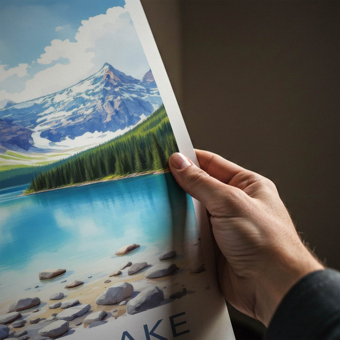 Moraine Lake Poster - Canada Travel Art - Turquoise Lake Mountains Home Decor