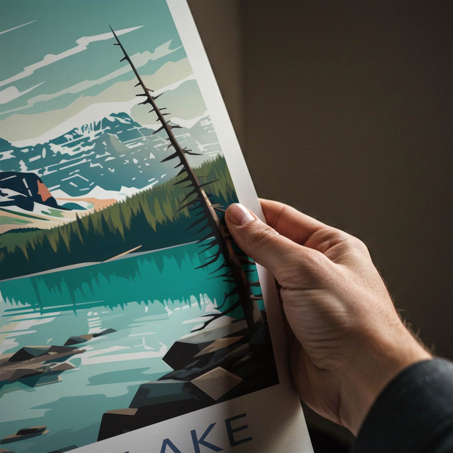 Moraine Lake Poster - Canada Travel Art - Turquoise Lake Mountains Wall Decor