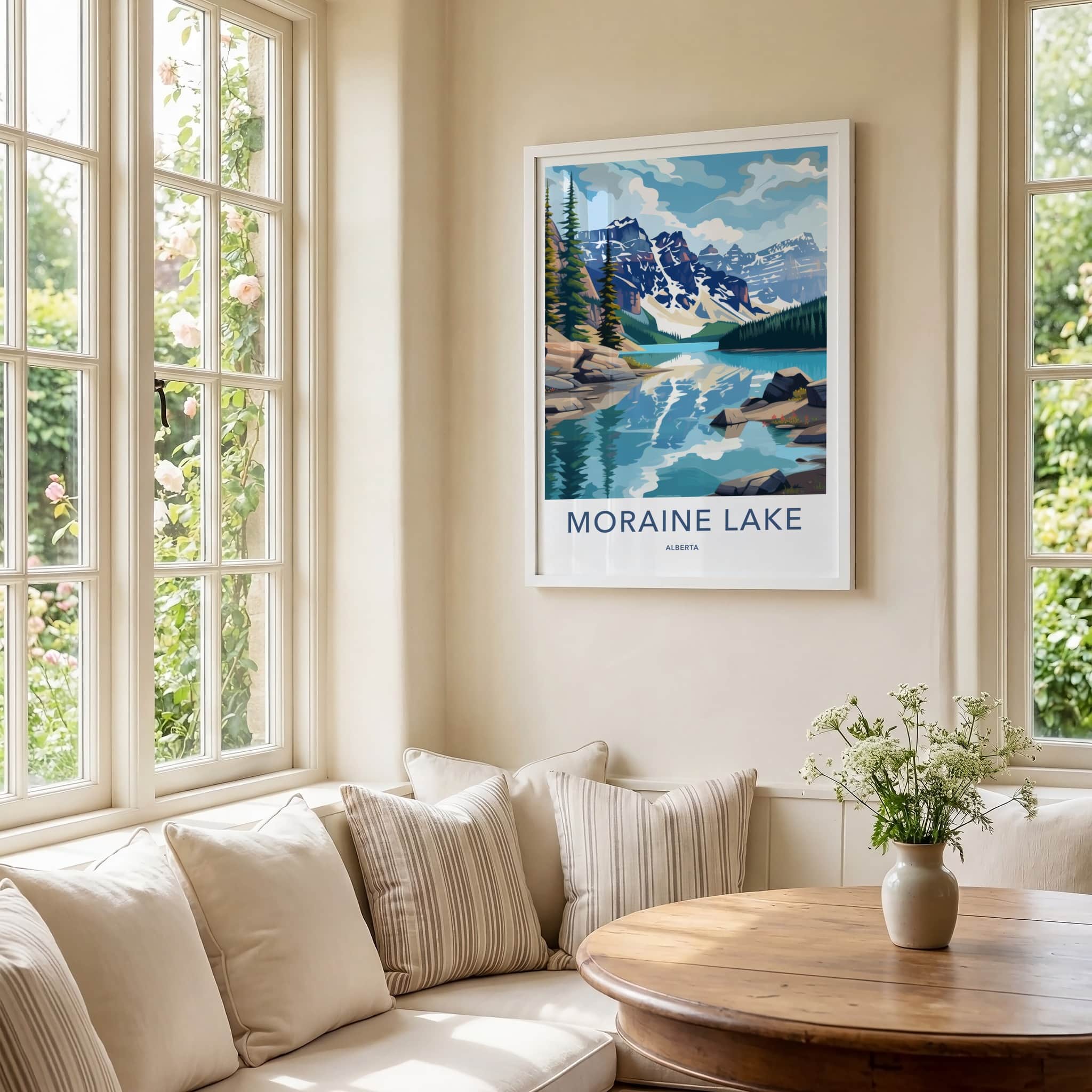 Moraine Lake Poster - Canada Wall Art - Mountain Lake Reflection Home Decor