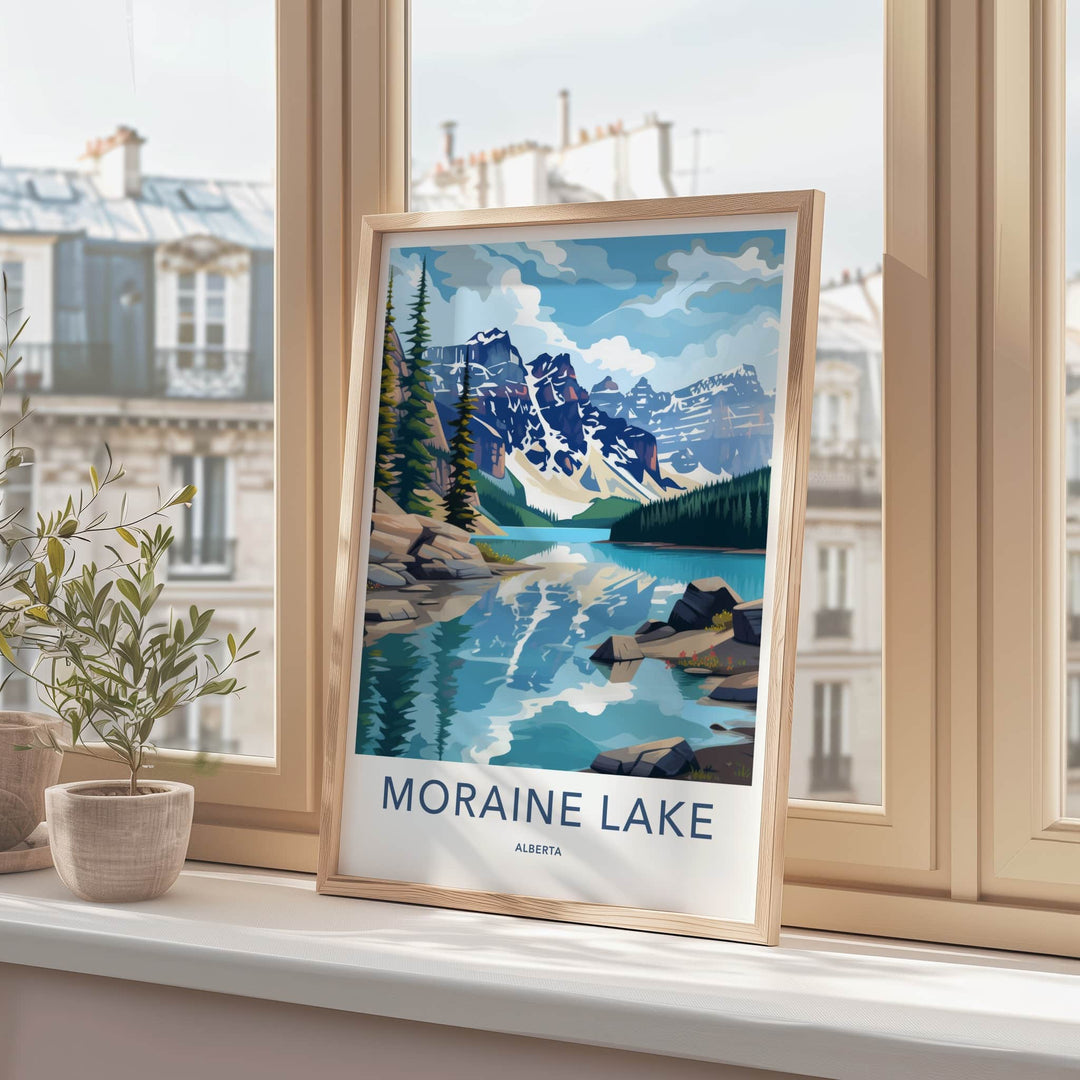 Moraine Lake Poster - Canada Wall Art - Mountain Lake Reflection Home Decor