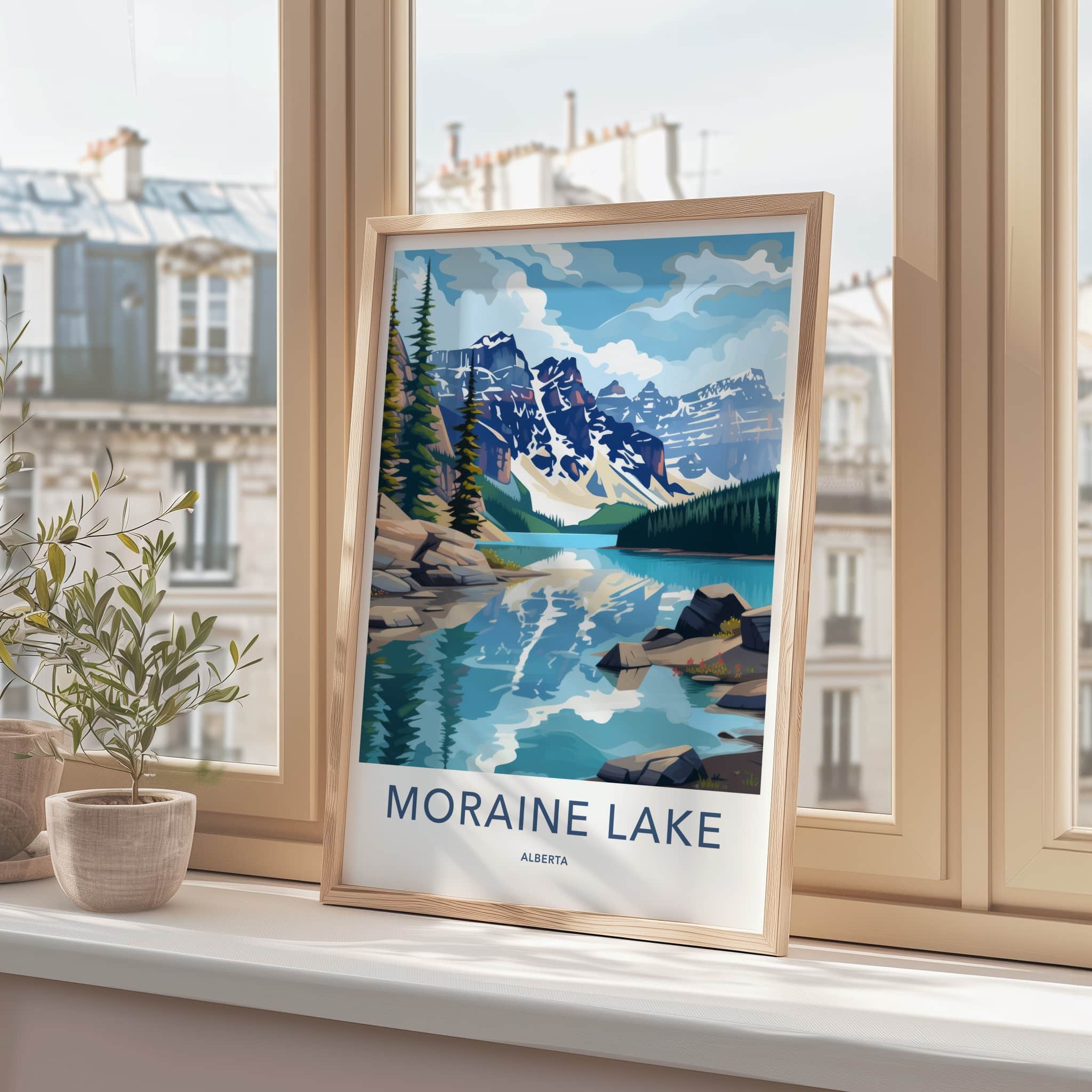 Moraine Lake Poster - Canada Wall Art - Mountain Lake Reflection Home Decor