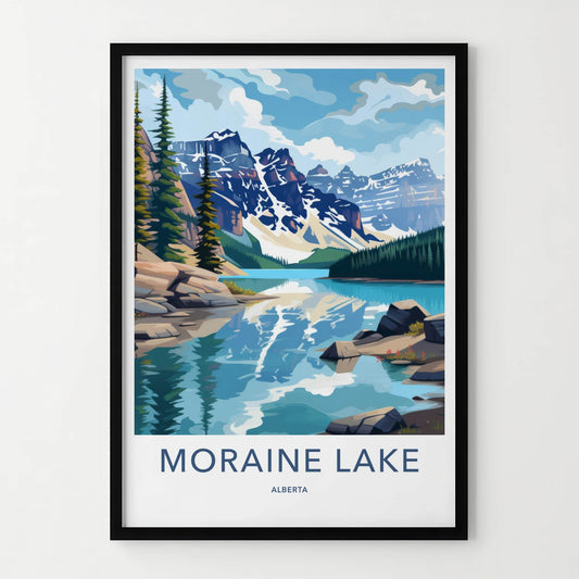 Moraine Lake Poster - Canada Wall Art - Mountain Lake Reflection Home Decor