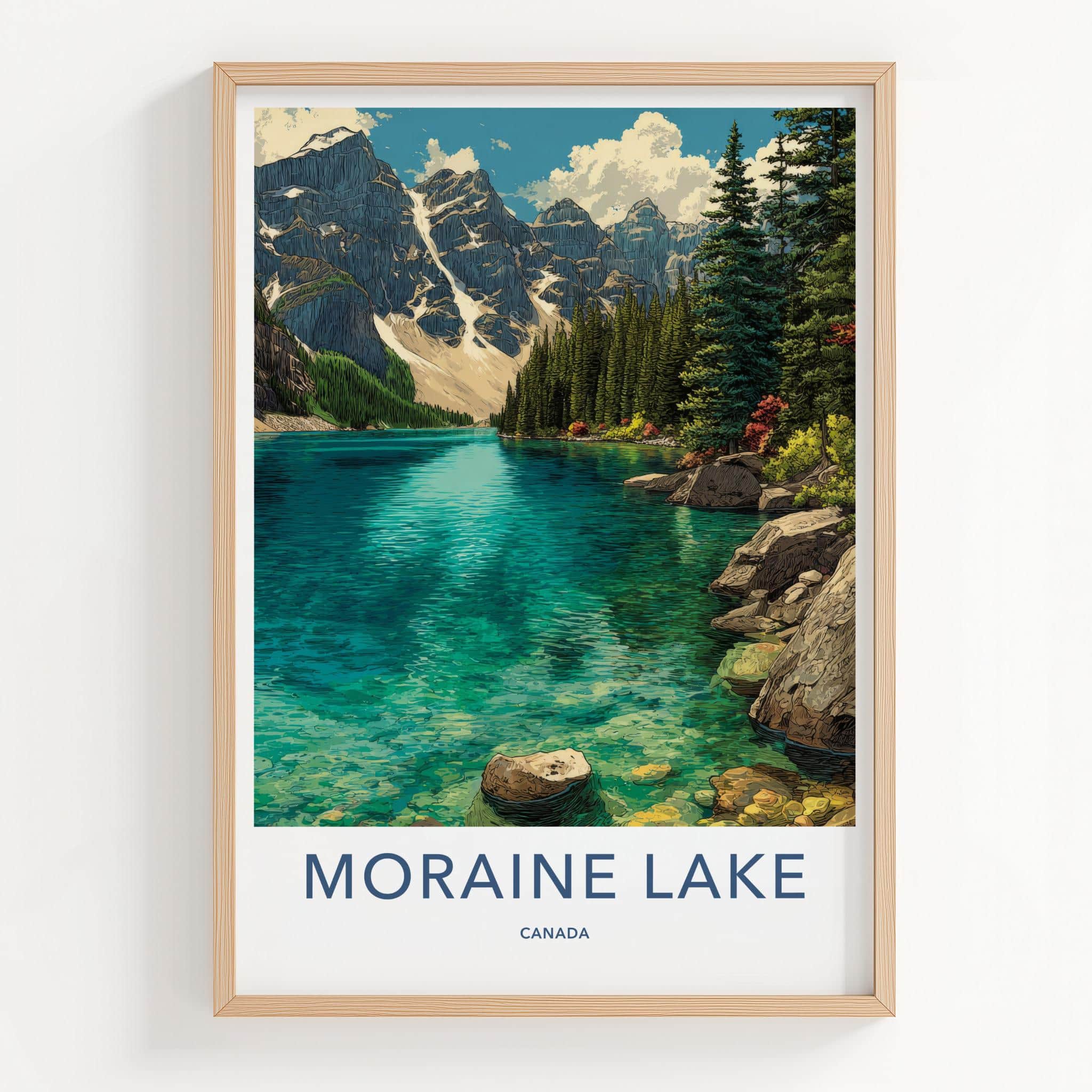 Moraine Lake Poster - Canada Wall Art - Mountain Lake Vista Home Decor