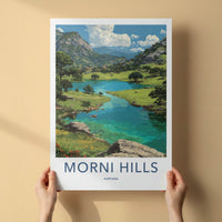 Morni Hills Poster - Haryana Travel Art - Lush Valley Lake Wall Decor