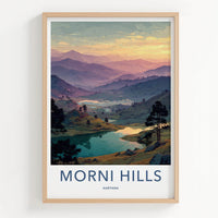 Morni Hills Poster - India Travel Art - Haryana Lake Sunset Wall Decor