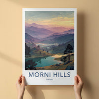 Morni Hills Poster - India Travel Art - Haryana Lake Sunset Wall Decor