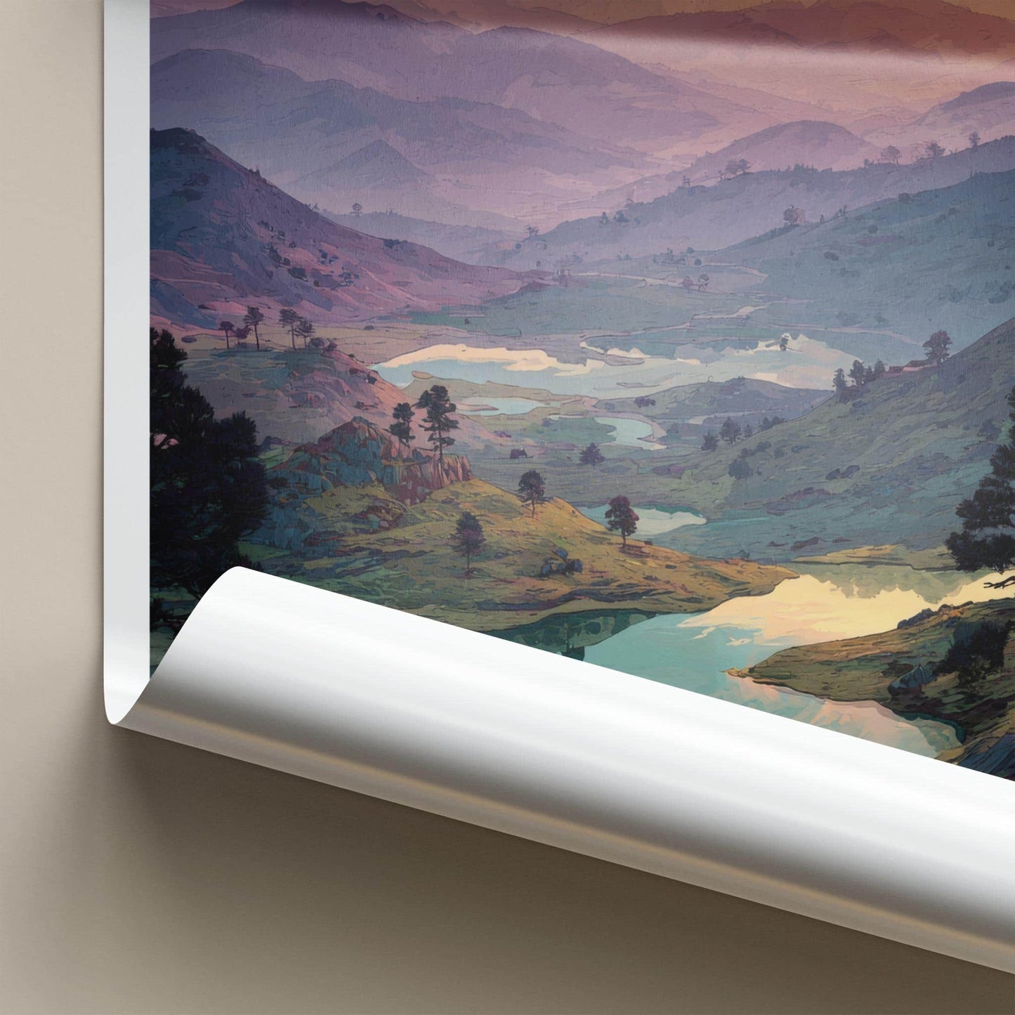 Morni Hills Poster - India Travel Art - Haryana Lake Sunset Wall Decor