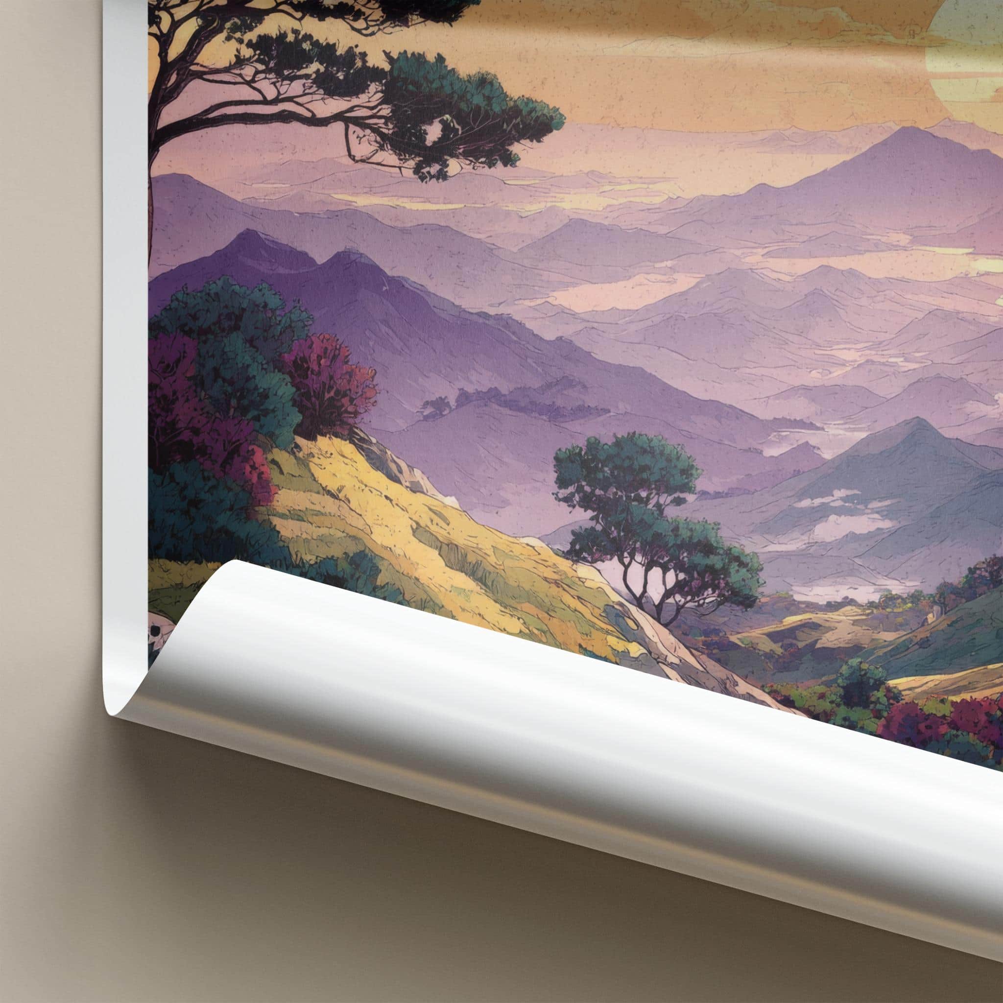 Morni Hills Poster - India Wall Art - Haryana Rolling Hills Sunset Home Decor