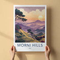 Morni Hills Poster - India Wall Art - Haryana Rolling Hills Sunset Home Decor