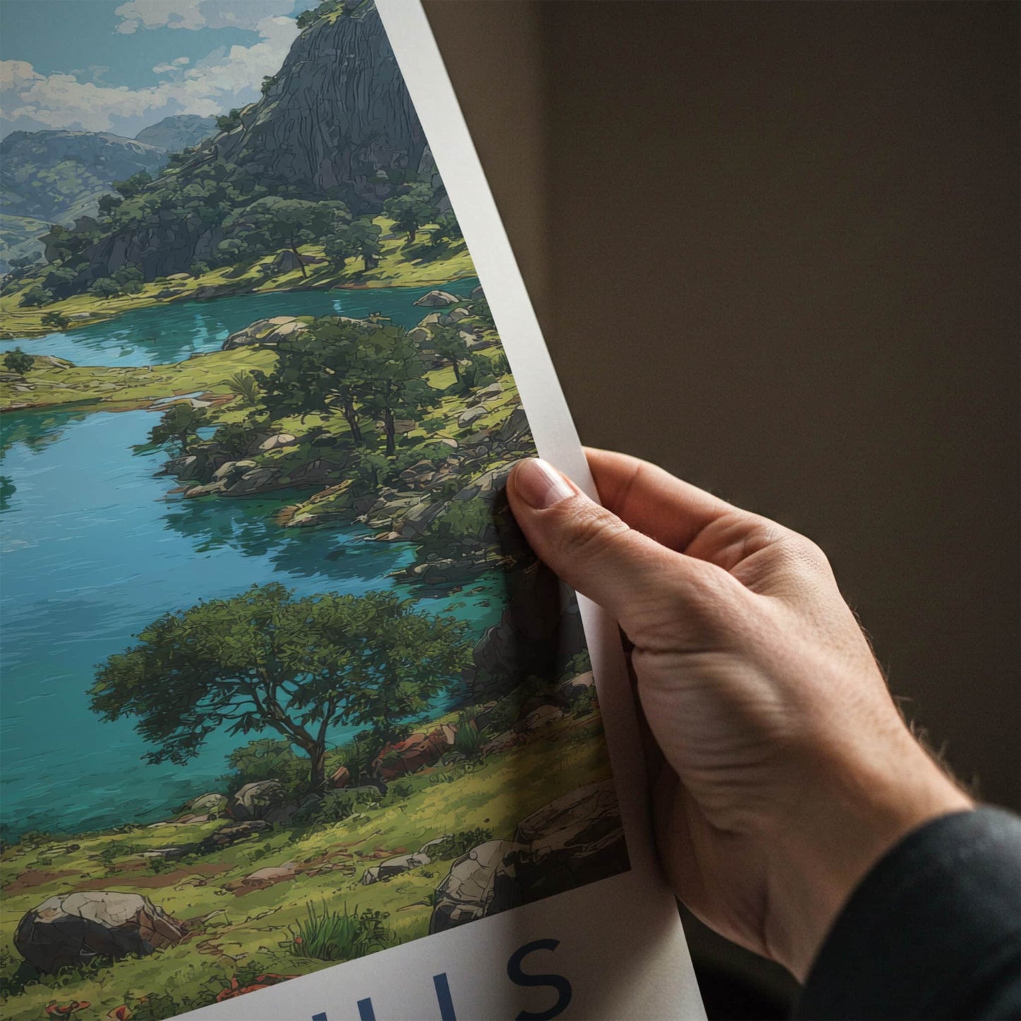 Morni Hills Poster - India Wall Art - Valley Lake Mountain Home Decor