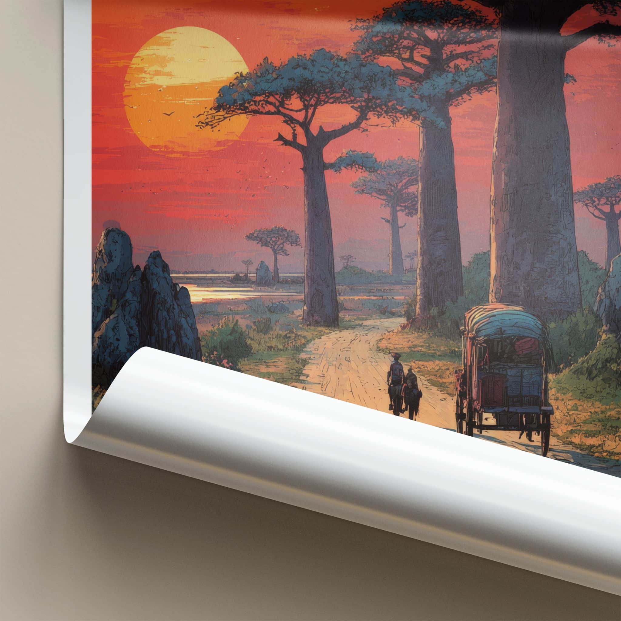 Morondava Poster - Madagascar Baobab Sunset Gallery Art