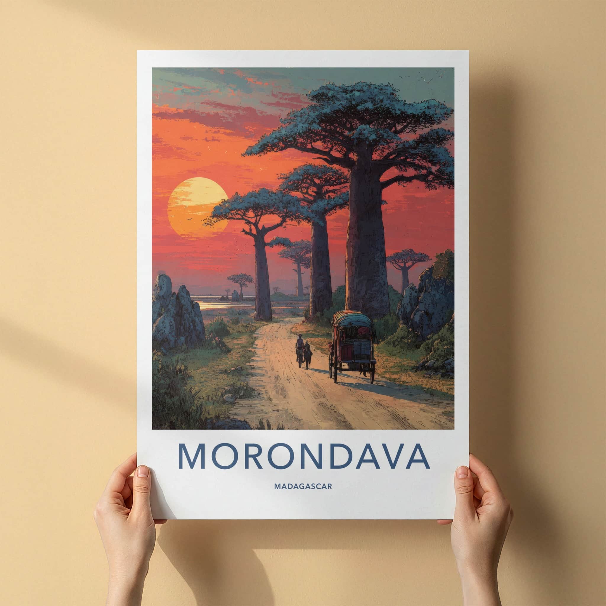 Morondava Poster - Madagascar Baobab Sunset Gallery Art