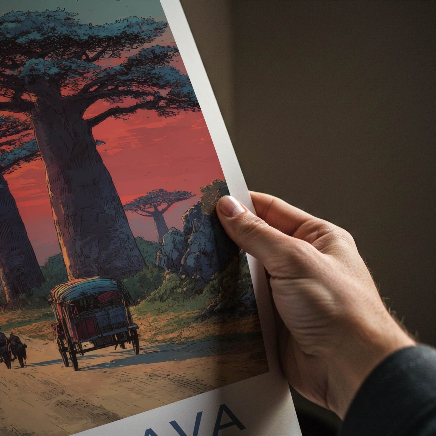 Morondava Poster - Madagascar Baobab Sunset Gallery Art